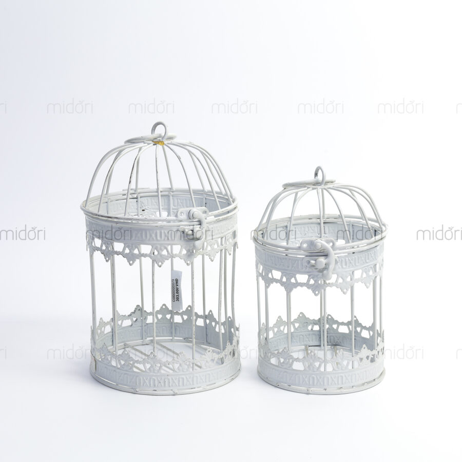 Lồng chim tròn bộ 2 trắng MS863 - CHIM