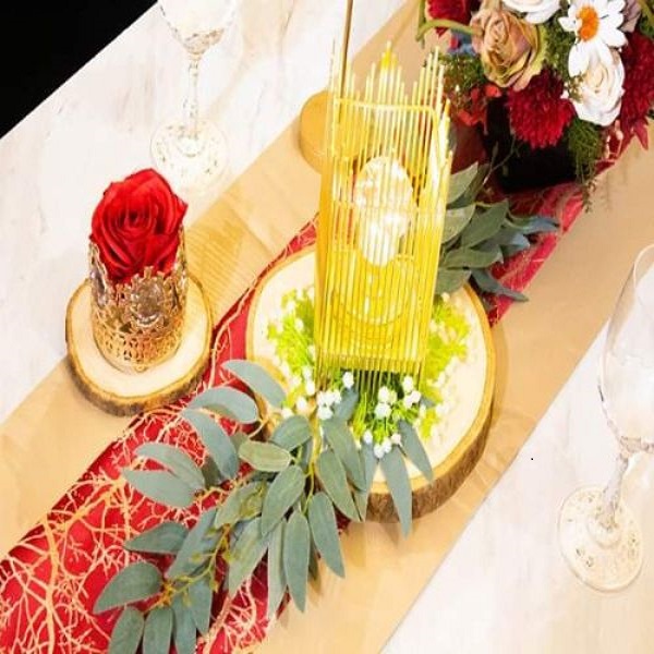 Trang trí tiệc kết hợp đèn led-hoa vải và phụ kiện cao cấp - Ảnh 8