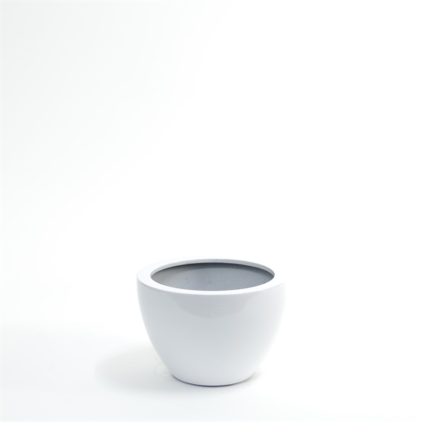 Chậu sơn tròn bầu 15x15x10 - trắng - CAT